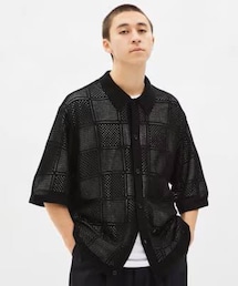 GU | ウォッシャブルメッシュニットシャツ(シャツ/ブラウス)