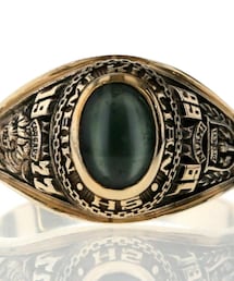 HERFF JONES | 1966年1977年マイアミキリアン高校 カレッジリング 合成石  10KYG(リング)