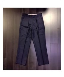 British Railways | British Railways ウールサージ 1インプリーツスラックス DARK NAVY 80's Dead Stock 英国鉄道員に支給されたスラックス ILLMINATEで購入(スラックス)