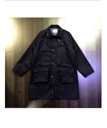 STILL BY HAND | STILL BY HAND 3レイヤーウール 一枚袖Aラインフィールドコート Dark Navy(ステンカラーコート)