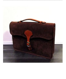 no brand | Suede Leather Vintage ブリーフケース 日本製 古着屋さんで偶然見つけた渋いブリーフケース。(ハンドバッグ)