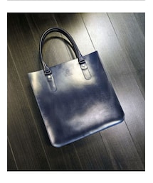 GLENROYAL | GLENROYAL フルブライドルレザー2ハンドルトート Dark Blue ドレス寄りの私服の供に(トートバッグ)