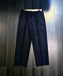 Tangent | Tangent CULT 1プリーツ ウールナイロントラウザーズ ネイビー デザインソースはスウェーデン軍パレードパンツ(スラックス)