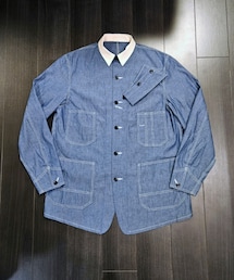 Bon Vieux  | Bon Vieux detachable collar シャンブレーカバーオール(カバーオール)