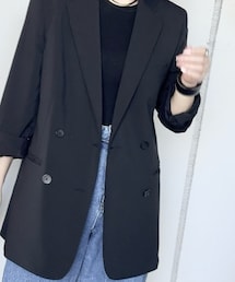 UNIQLO | UNIQLO:C 感動ダブルジャケットリラックスフィット／ブラック／Sサイズ(ジャケット/アウター)