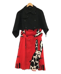 COMME des GARCONS HOMME PLUS | COMME des GARCONS HOMME PLUS  | AD2020 2020AW | ドッキング マントコート | S | ブラック/レッド | メンズ(ジャケット/アウター)