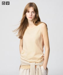 UNIQLO U | スーピマコットンシアーロングTノースリーブ(タンクトップ)