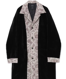 s'yte | VELVETEEN LONG COAT WITH GOBELINS JACQUARD SWITCHED DESIGN(ステンカラーコート)