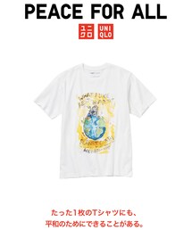 UNIQLO チャリティー | 「世界の平和を願ってアクションする」 そんなユニクロの想いに賛同した著名人がボランティアで参加し、平和への願いを込めてデザインしたTシャツを続々と発表。 その利益の全額は、貧困、差別、暴力、紛争、戦争によって被害を受けた人々を支援する、国際的な団体へと寄付されます。 PEACE FOR ALLは、「あなた」がTシャツを着ることで動き出すプロジェクト。 (Tシャツ/カットソー)