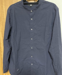UNIQLO | スタンドカラーシャツXL ネイビー(シャツ/ブラウス)