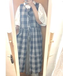 soup up | 尺寸：胸圍124cm 裙長120cm 建議身高160-180cm，體重150磅內  🤍hkd 250(ジャンパースカート)