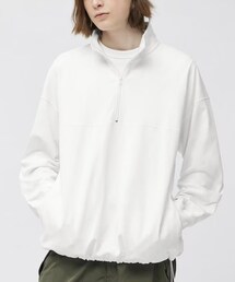 GU | ヘビーウェイトオーバーサイズハーフジッププルオーバーT(Tシャツ/カットソー)