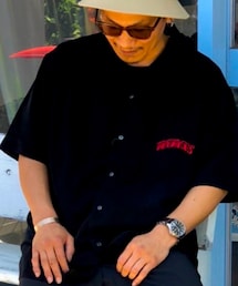 ABEAMUS / EMBROIDERY WORKER SHIRTS (BLACK) | シャツ/ブラウス