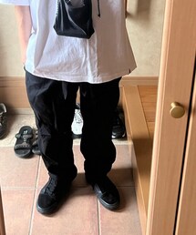 EASY TO WEAR "WOVEN CLOTH RAP PANTS (BLACK)" | スラックス