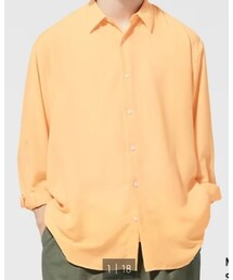 GU | シアーオーバーサイズシャツ〔長袖〕(シャツ/ブラウス)