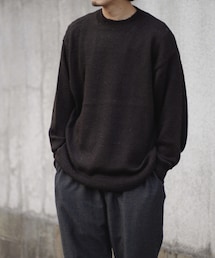 COMOLI | COMOLI ブラックアルパカ クルーネックニット　(U03-06001)(トップス)