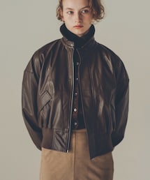 poff back leather blouson レザーブルゾン　勝田里奈 poff back leather blouson レザーブルゾン勝田里奈