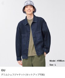 GU | デニムシェフジャケット　NAVY    L(ジャケット/アウター)