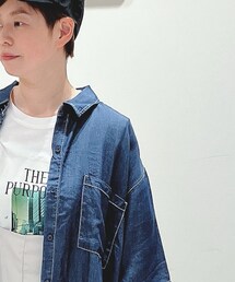 Samansa Mos2 blue | シャツ/ブラウス