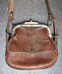 early 20th c. leather shoulder bag | ショルダーバッグ