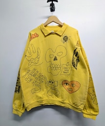 Hand Drawing Memorial Sweatshirt "skull" | スウェット