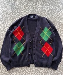 GAP / 90′s- argyle cotton cardigan sizeS | カーディガン/ボレロ
