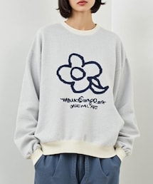 Mark Gonzales | 2025AW MARK GONZALES/マークゴンザレス ジャガード刺繍ニット ハート/エンジェル/フラワー柄 レディース メンズ(ニット/セーター)