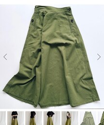 ticog | Cotton linen twill cover maxi skirt(スカート)