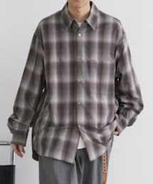 WYM LIDNM | OMBRE CHECK LOOSE SHIRT(シャツ/ブラウス)