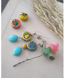 ハンドメイド：竹と修行 | ピアス（両耳用）