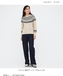 UNIQLO | フェアアイルクルーネックセーター / Lサイズ(ニット/セーター)