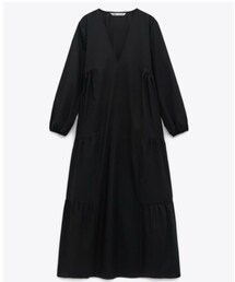 ZARA | ポプリンパネルワンピース(ワンピース)