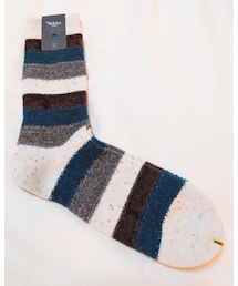 Tabio | Tabio MEN/ メンズ WOOL異素材ボーダーレギュラー(レッグウェア)