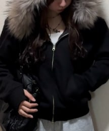 epnok | Adjustable Faux Fur Hoodie /アジャスタブルフェイクファーフーディ(パーカー)