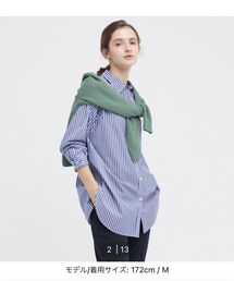 UNIQLO | コットンストライプロングシャツL(シャツ/ブラウス)