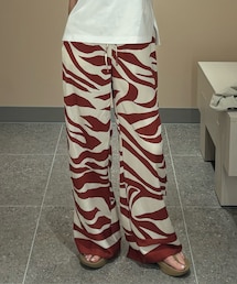 H&M | ゼブラサテンパンツ / XS(その他パンツ)