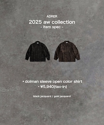 ▪︎dolman sleeve open color shirt ¥5,940(tax-in) black jacquard / gold jacquard