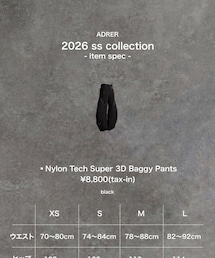 🎗️ AD̷RER 1.28 release🎗️ | Nylon Tech Super 3D Baggy Pants ¥8,800(tax-in) black(カーゴパンツ)