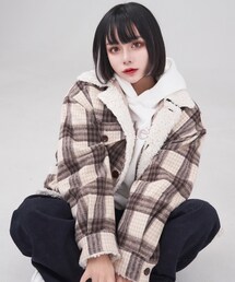 ADRER 12/24 release🍪 | Premium check boa jacket / ¥11,800+tax / beige,brown(ジャケット/アウター)