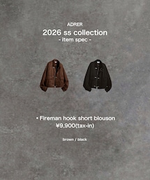 🎗️ AD̷RER 1.15 release🎗️ | ▪︎Fireman hook short blouson ¥9,900(tax-in) black / brown(ジャケット/アウター)