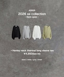 🎗️ AD̷RER 1/15 release🎗️の▪︎ Henley neck thermal long sleeve tee  ￥4,950(tax-in) black / white / gray / khaki