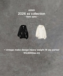 🎗️ AD̷RER 1.28 release🎗️のvintage make design heavy weight W zip parker ￥6,600(tax-in) white embroidery / black spray