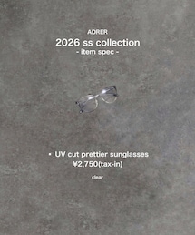 🎗️ AD̷RER 2.19 release🎗️ | ▪︎ UV cut prettier sunglasses ¥2,750(tax-in) clear(サングラス)