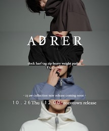 🎗️ AD̷RER 10.26 release 🎗️ | dock tag half zip heavy weight parker ¥5,400+tax(パーカー)
