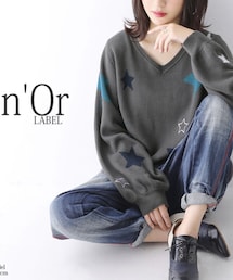 osharewalker | n'OrLABEL星柄刺繍Vネックニット(ニット/セーター)