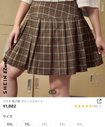 SHEIN | SHEIN 格子柄 プリーツスカート(スカート)