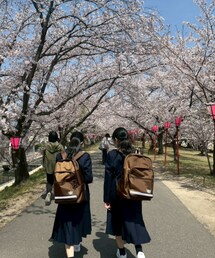 次女三女中学校入学式後桜並木で | ラッピングキット