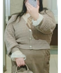 AS KNOW AS plus | 千葉のアウトレットで見つけたニットカーデ🎀短めの丈感とシルバーのボタンがお気に入り(カーディガン/ボレロ)