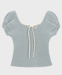 SINOON | Puff Half Knit Top (light blue)(ニット/セーター)