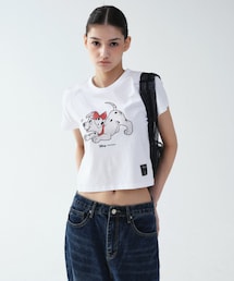 NICK&NICLOLE | DISNEY BUTTERFRY RIBBON DALMATIAN CROP TOP(Tシャツ/カットソー)